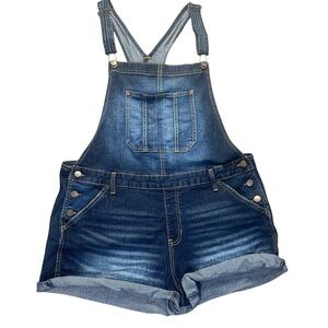NOBO Denim Short Overalls XXL (19) Relaxed Fit Distressed Adjustable Straps